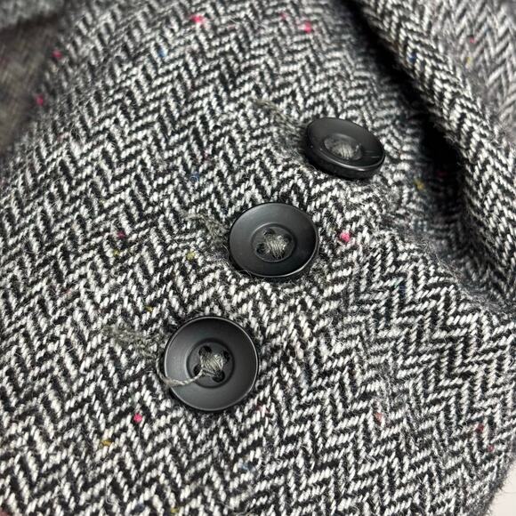 Classic Gray Herringbone Tweed Sport Coat Jacket Blazer Women’s Size Large - Picture 4 of 9